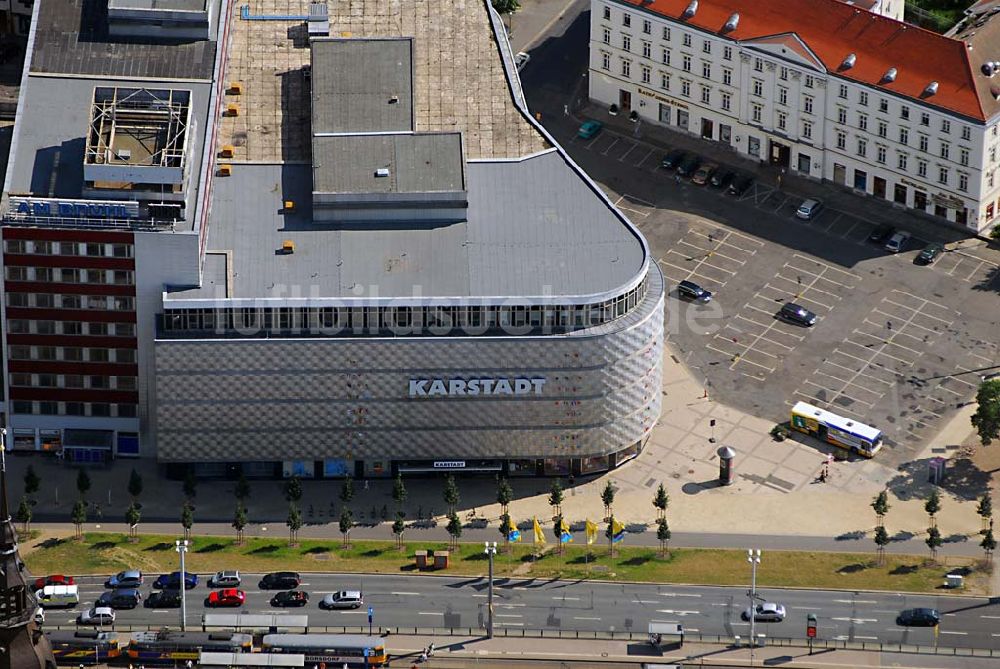 Leipzig von oben - Blick auf die Leipziger Blechbüchse am Brühl/Goerdelerring