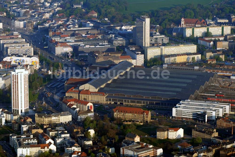 Luftaufnahme Leipzig - Blick auf den Leipziger Hauptbahnhof