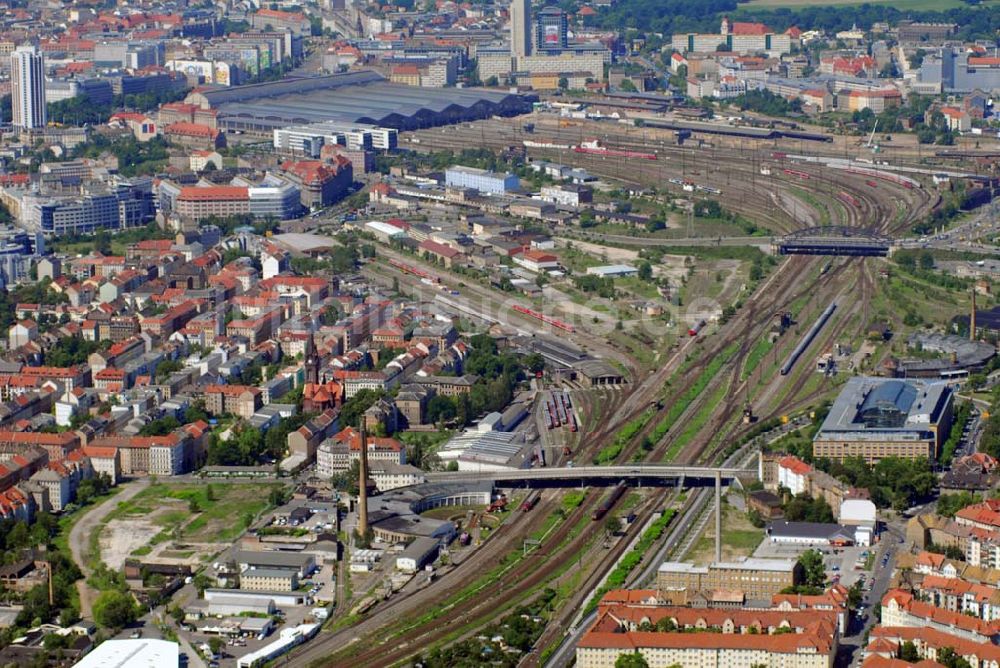 Luftbild Leipzig - Blick auf den Leipziger Hauptbahnhof