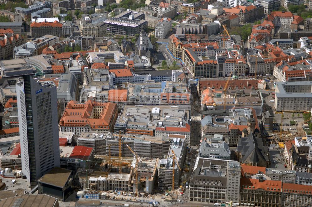 Luftbild Leipzig - Blick auf die Leipziger Innenstadt mit dem MDR - Hochhaus