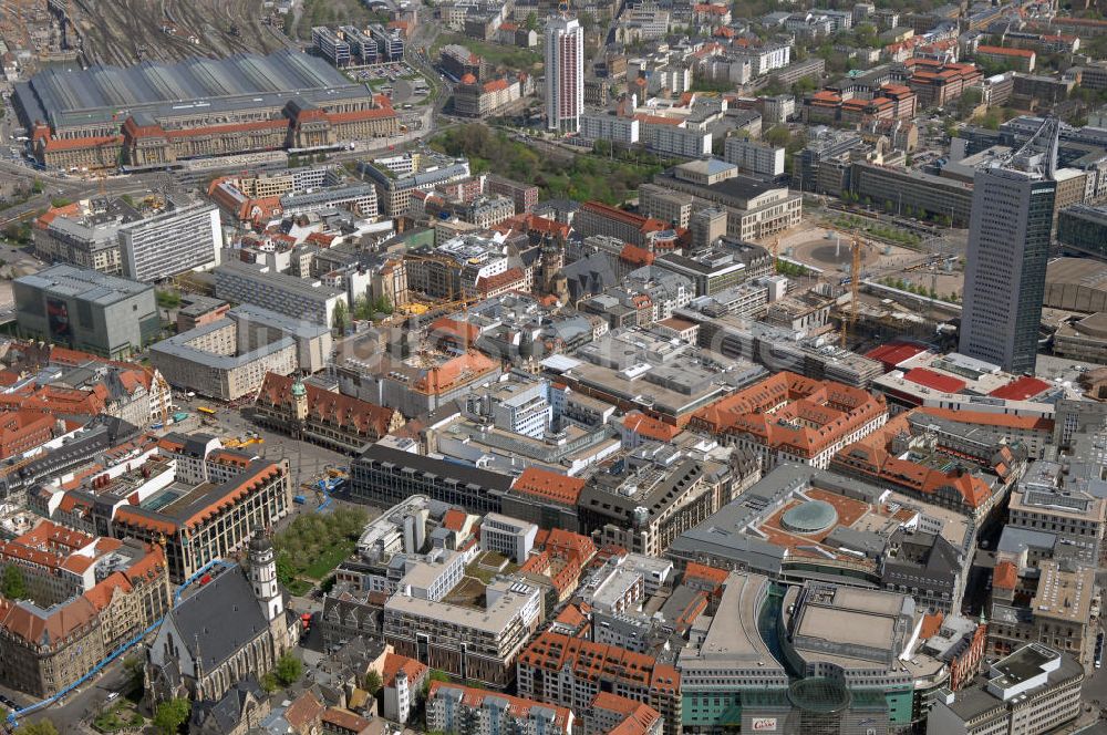 Leipzig von oben - Blick auf die Leipziger Innenstadt mit dem MDR - Hochhaus