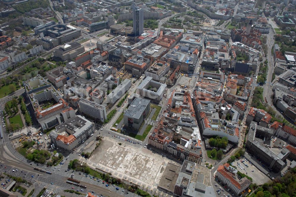 Luftbild Leipzig - Blick auf die Leipziger Innenstadt mit dem MDR - Hochhaus