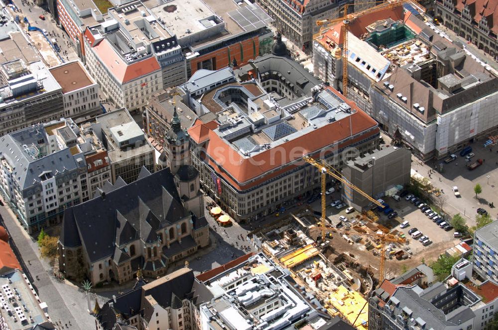 Luftaufnahme Leipzig - Blick auf die Leipziger Innenstadt mit Nikolai - Kirche