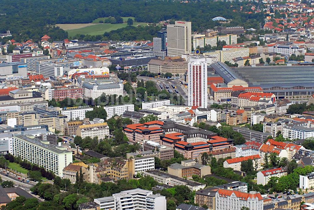 Luftbild Leipzig - Blick auf die Leipziger Innenstadt von Osten aus