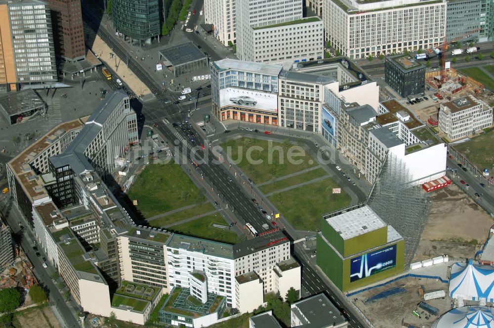 Luftaufnahme Berlin - Blick auf den Leipziger Platz in Berlin