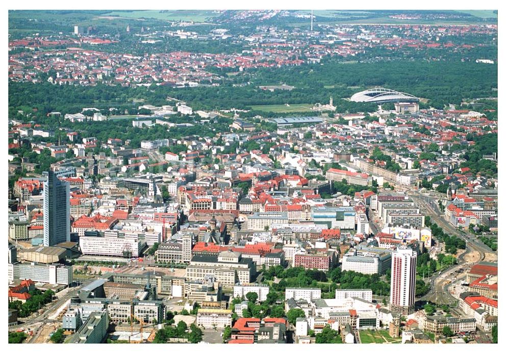 Luftaufnahme Leipzig - Blick auf das Leipziger Stadtzentrum