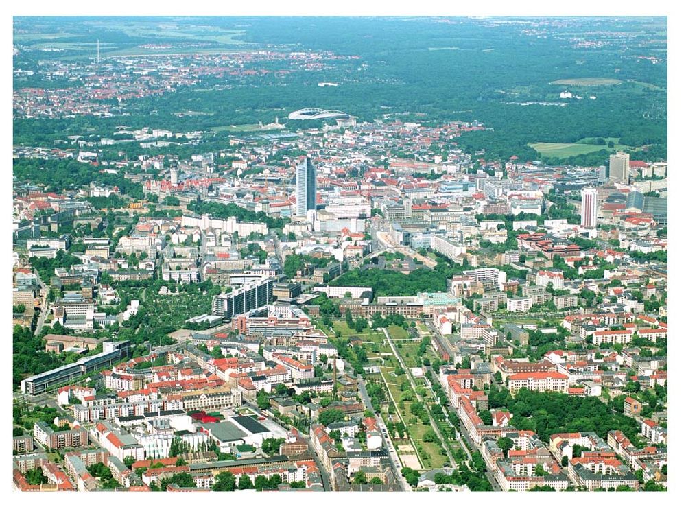 Leipzig aus der Vogelperspektive: Blick auf das Leipziger Stadtzentrum