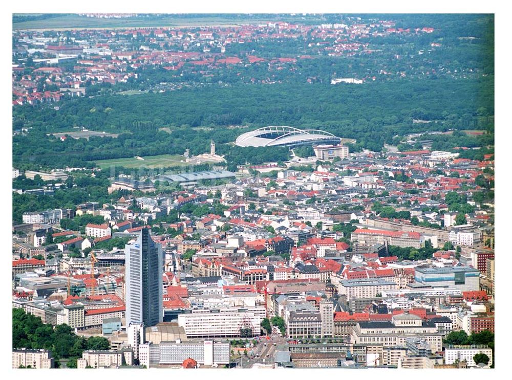 Luftaufnahme Leipzig - Blick auf das Leipziger Stadtzentrum