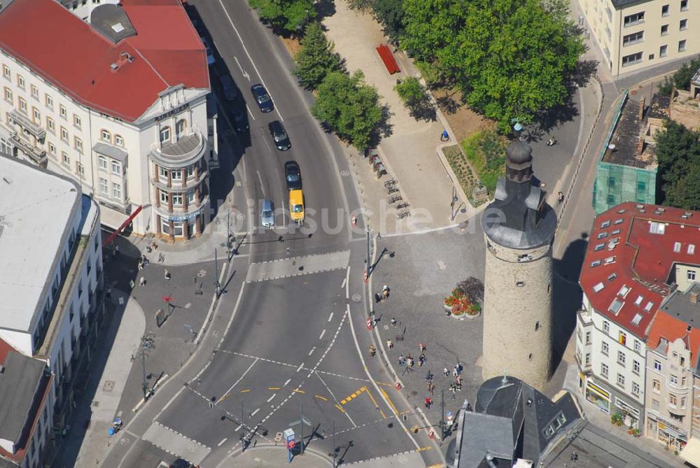 Luftaufnahme Halle/Saale - Blick auf den Leipziger Turm in Halle