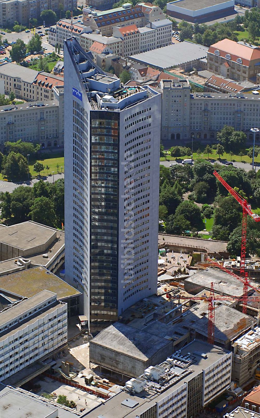 Leipzig von oben - Blick auf den Leipziger Uniriesen