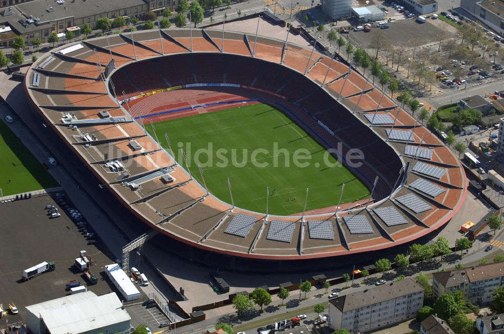 Luftaufnahme Zürich - Blick auf das Letzigrund Stadion in Zürich