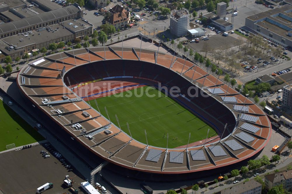 Zürich von oben - Blick auf das Letzigrund Stadion in Zürich