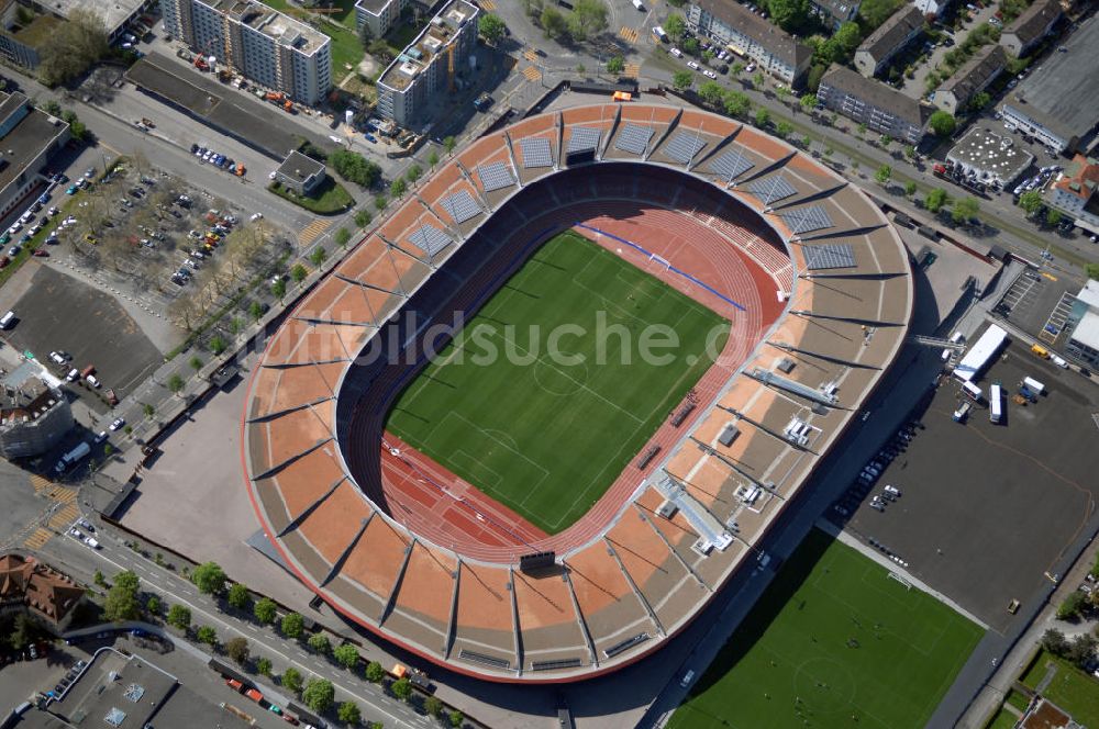 Luftaufnahme Zürich - Blick auf das Letzigrund Stadion in Zürich