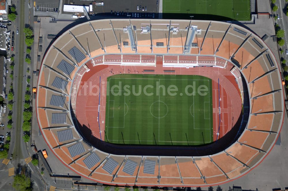 Luftaufnahme Zürich - Blick auf das Letzigrund Stadion in Zürich