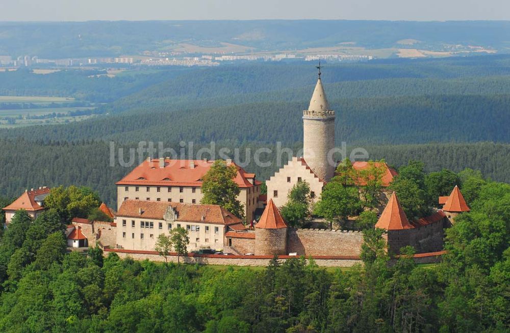 Luftbild Seitenroda - Blick auf die Leuchtenburg in Seitenroda bei Kahla im Thüringer Wald