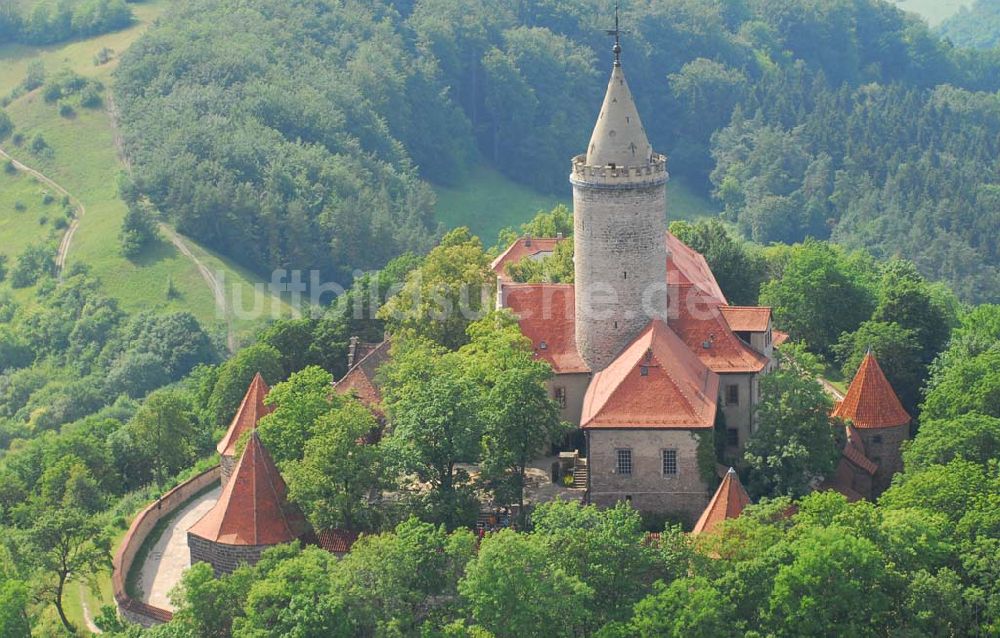 Luftbild Seitenroda - Blick auf die Leuchtenburg in Seitenroda bei Kahla im Thüringer Wald