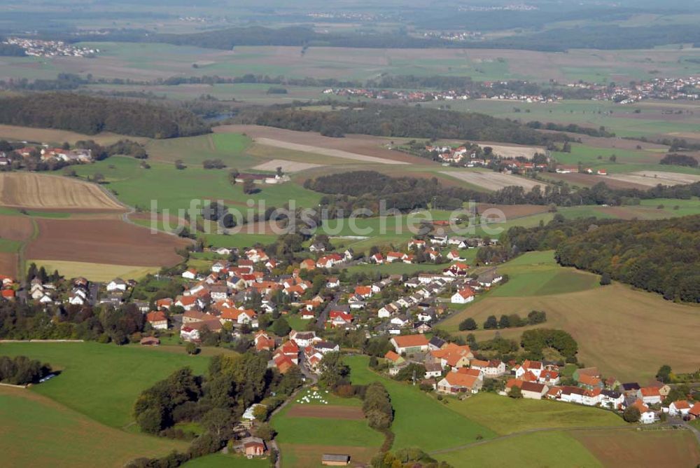 Leuderode aus der Vogelperspektive: Blick auf Leuderode