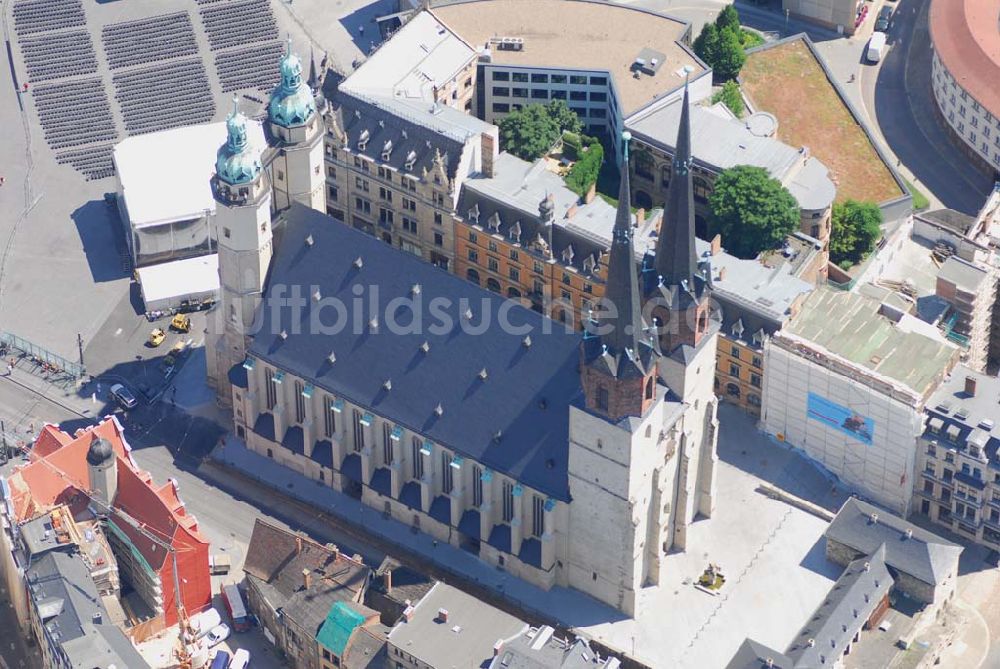 Halle/Saale aus der Vogelperspektive: Blick auf die Marienkirche am Marktplatz in Halle