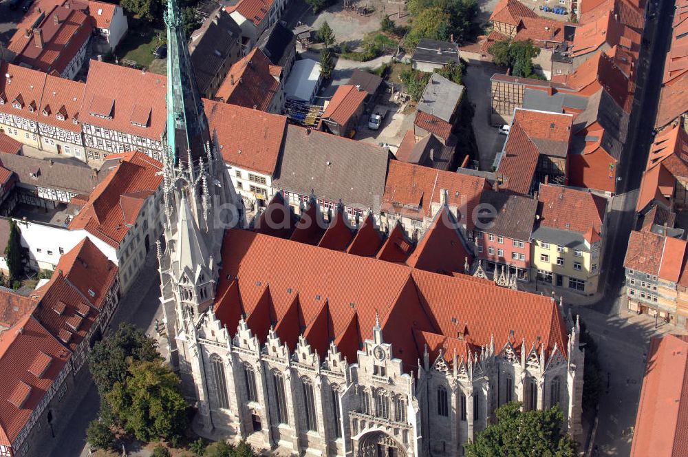 Mühlhausen von oben - Blick auf die Marienkirche von Mühlhausen