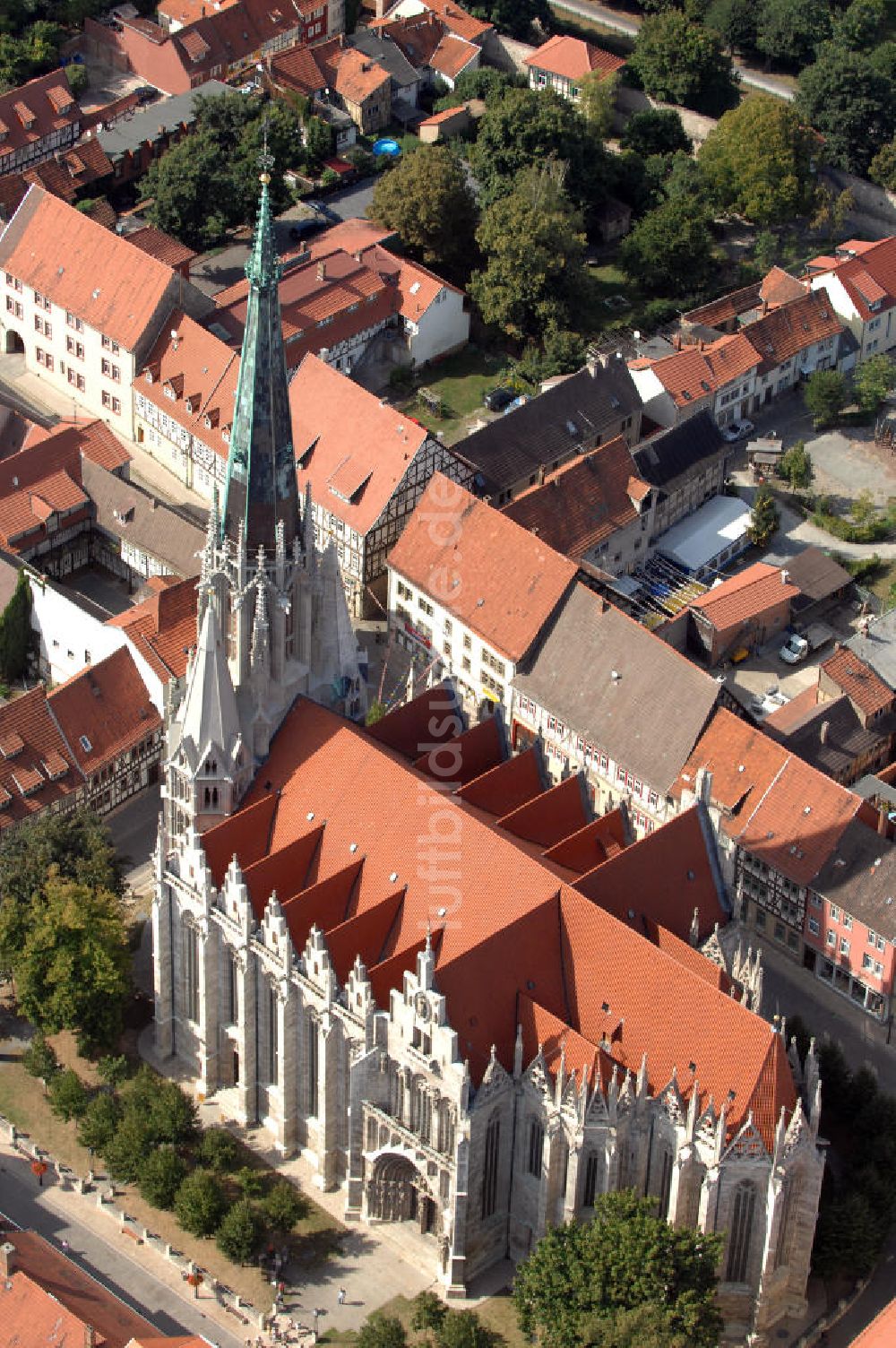 Mühlhausen aus der Vogelperspektive: Blick auf die Marienkirche von Mühlhausen