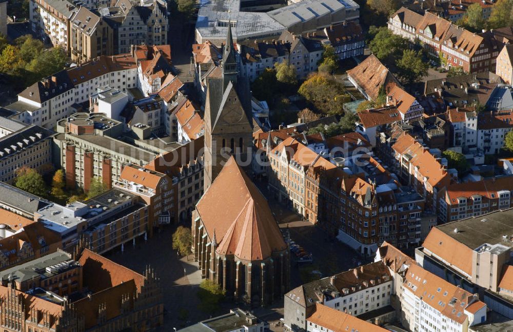 Hannover aus der Vogelperspektive: Blick auf die Marktkirche in Hannover