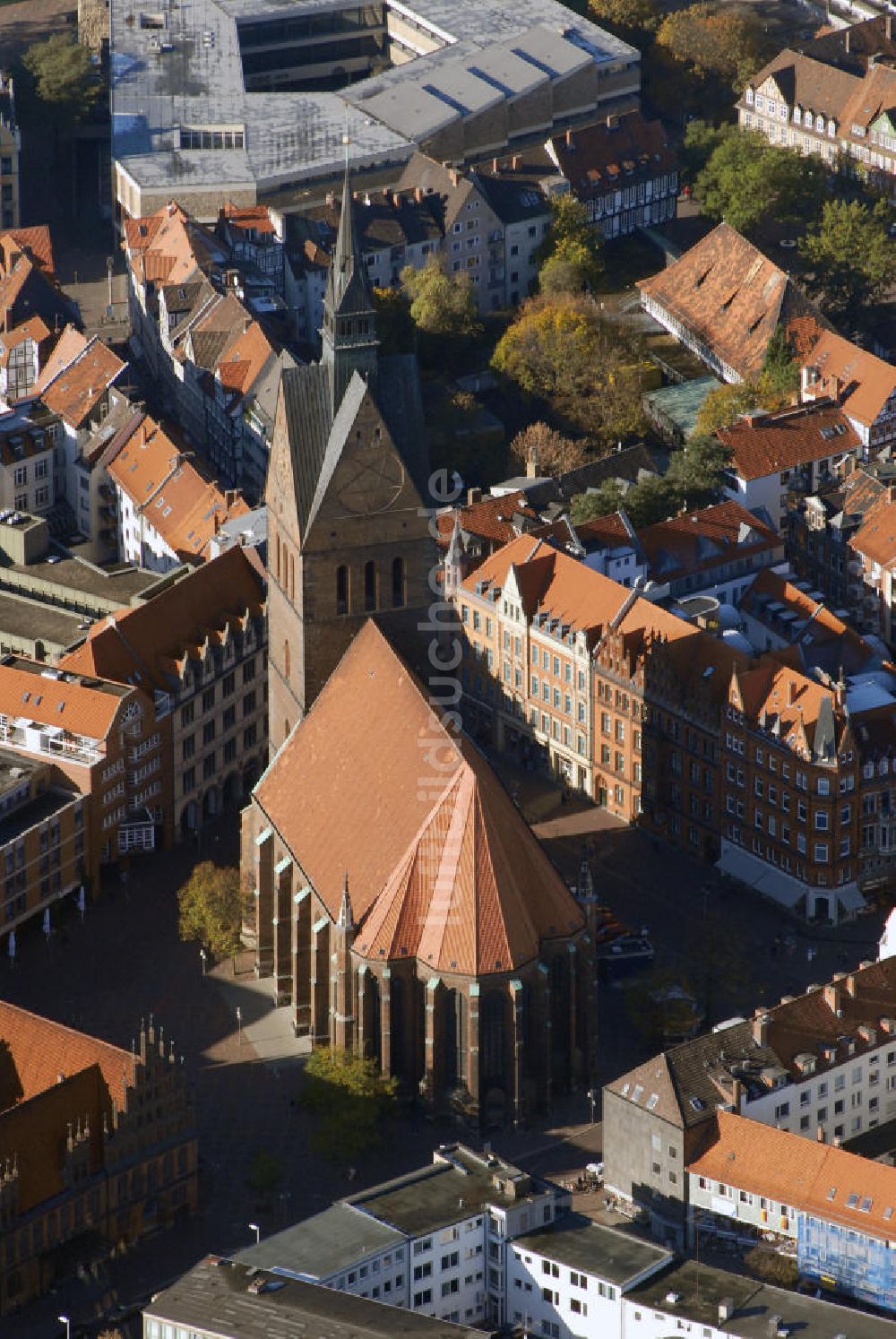 Luftbild Hannover - Blick auf die Marktkirche in Hannover