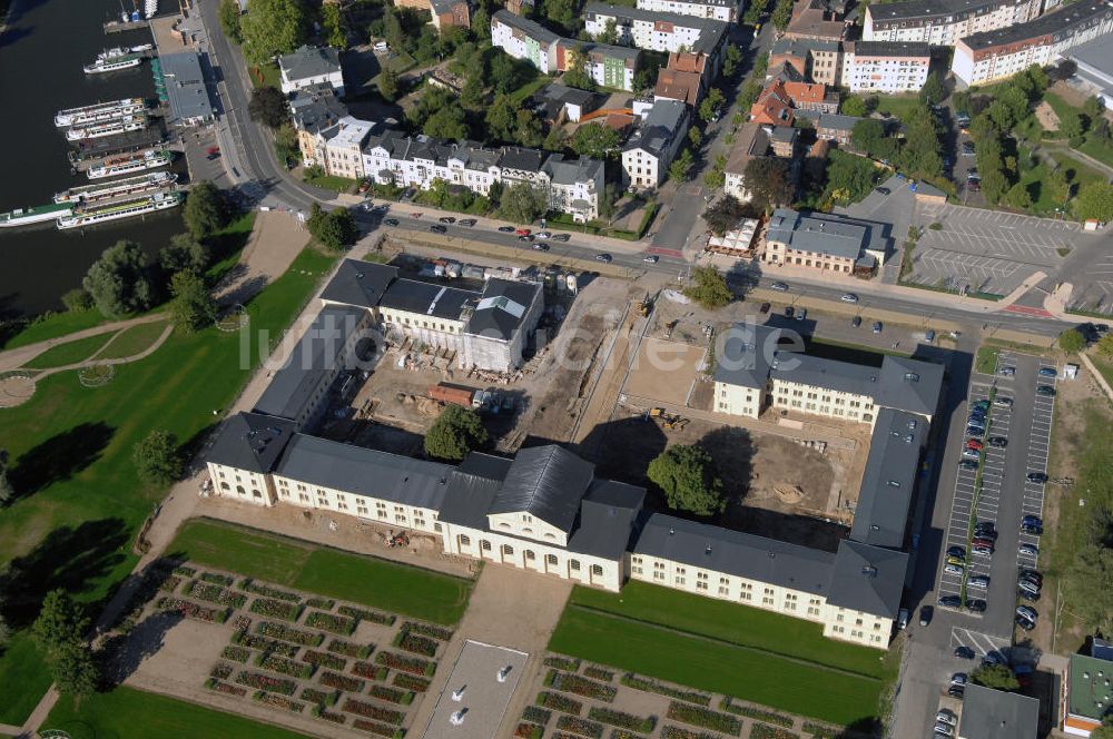 Luftbild Schwerin - Blick auf den Marstall in Schwerin