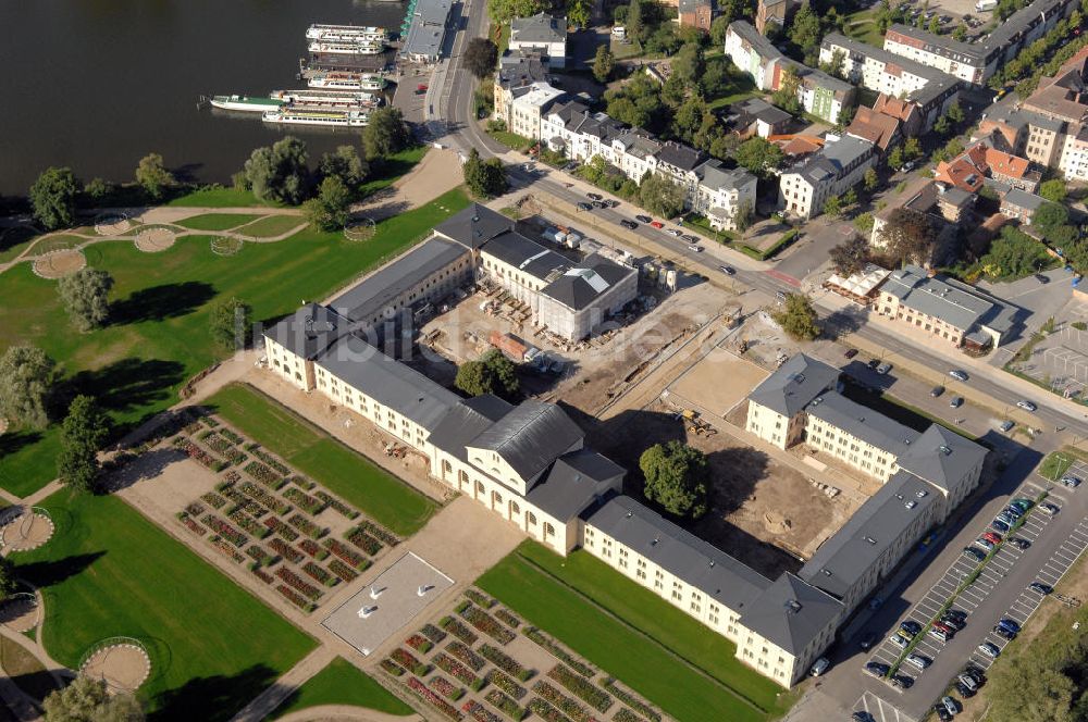 Luftaufnahme Schwerin - Blick auf den Marstall in Schwerin