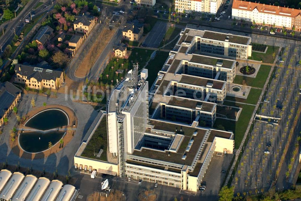 Luftbild Leipzig - Blick auf das MDR-Gelände an der Richard-Lehmann-Straße in Leipzig