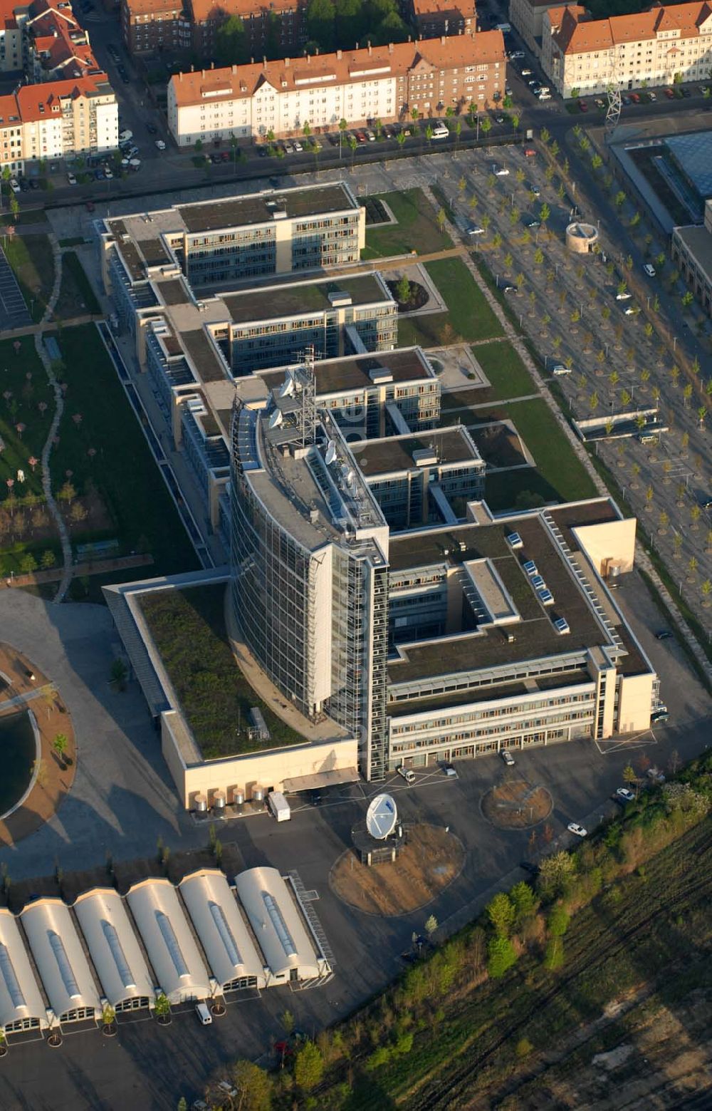 Leipzig aus der Vogelperspektive: Blick auf das MDR-Gelände an der Richard-Lehmann-Straße in Leipzig