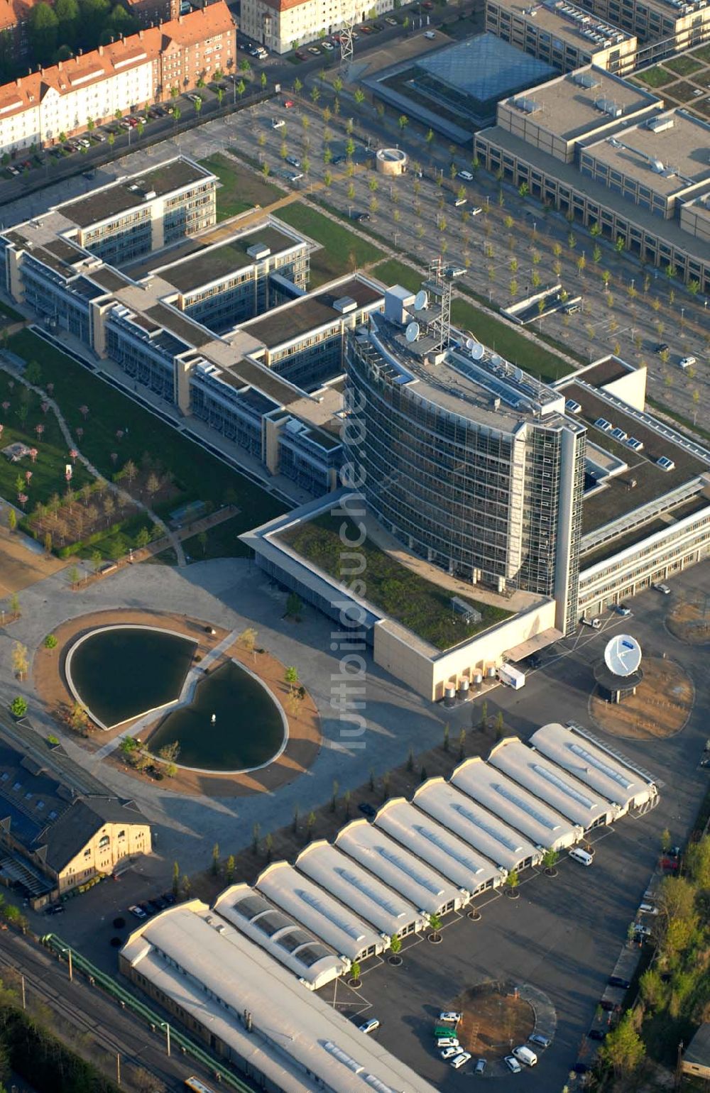 Leipzig von oben - Blick auf das MDR-Gelände an der Richard-Lehmann-Straße in Leipzig