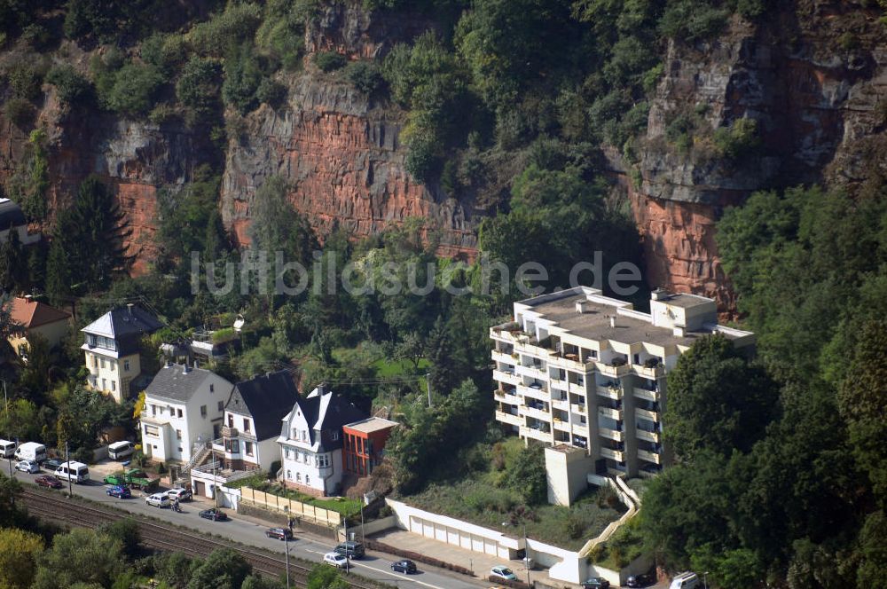 Luftaufnahme Trier - Blick auf Mehrfamilienhäuser in einem Steilhang in der Bonner Straße in Trier