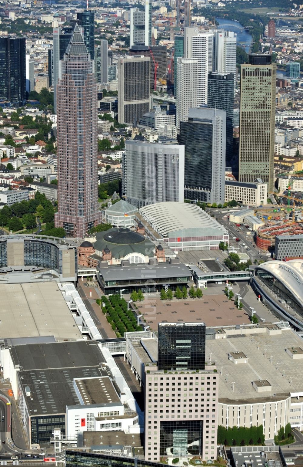 Luftaufnahme Frankfurt am Main - Blick auf das Messegelände in Frankfurt am Main im Bundesland Hessen