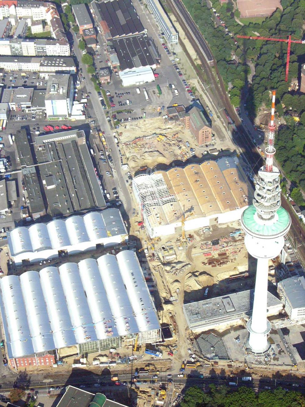 Luftaufnahme Hamburg - Blick auf Messegelände/Heinrich-Hertz-Fernsehturm