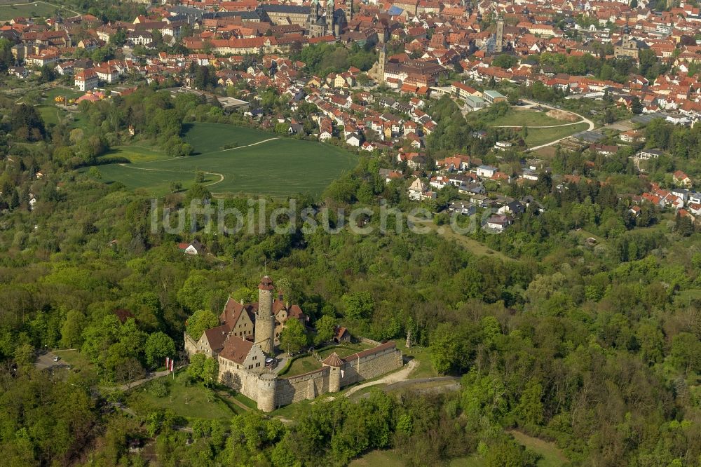 Bamberg von oben - Blick auf die mittelalterliche Burg Altenburg in Bamberg im Bezirk Oberfranken im Bundesland Bayern