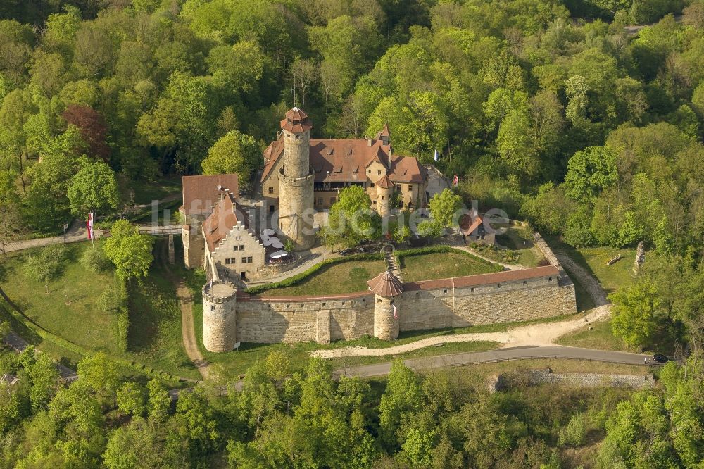 Bamberg aus der Vogelperspektive: Blick auf die mittelalterliche Burg Altenburg in Bamberg im Bezirk Oberfranken im Bundesland Bayern