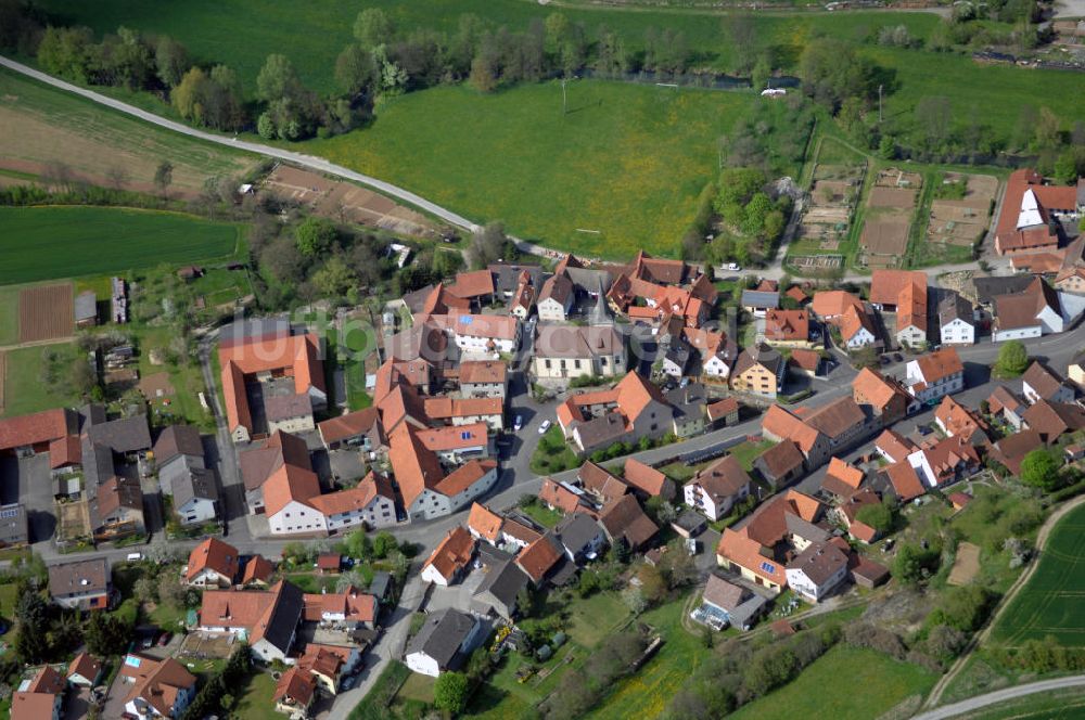 Luftbild Münnerstadt - Blick auf Münnerstadt OT Althausen