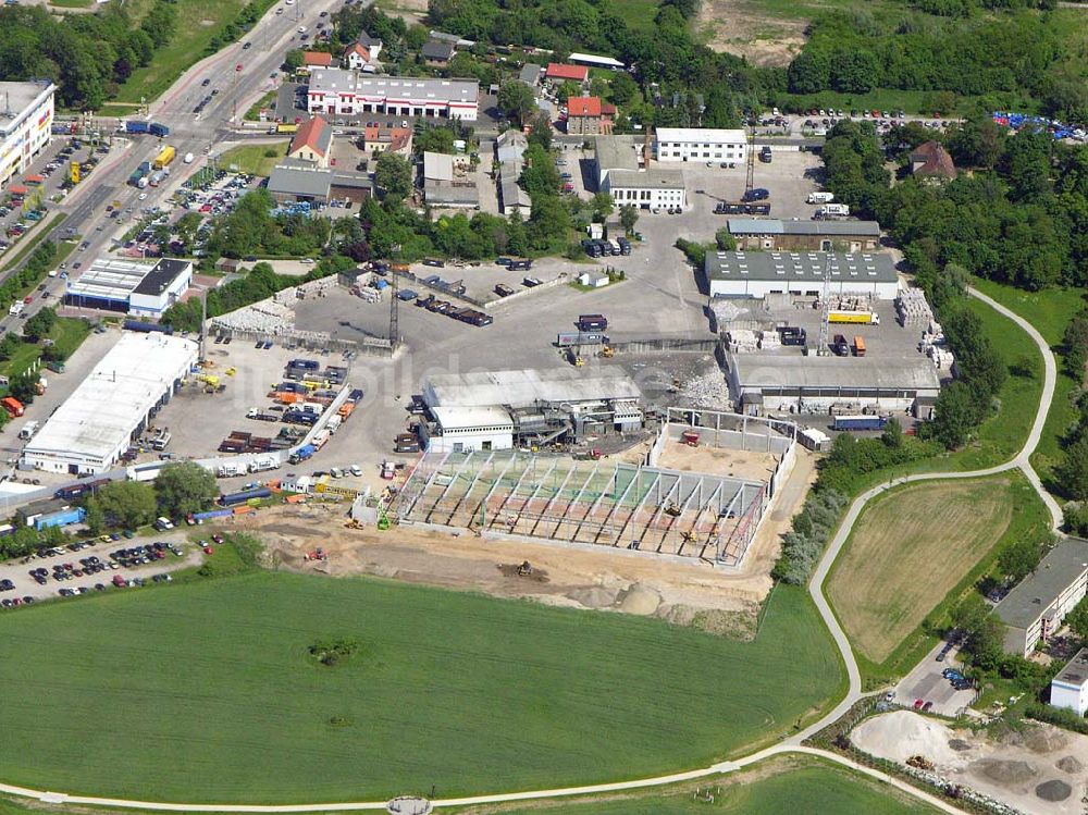 Luftbild Berlin - Mahlsdorf - Blick auf den Neubau der ALBA Recycling GmbH