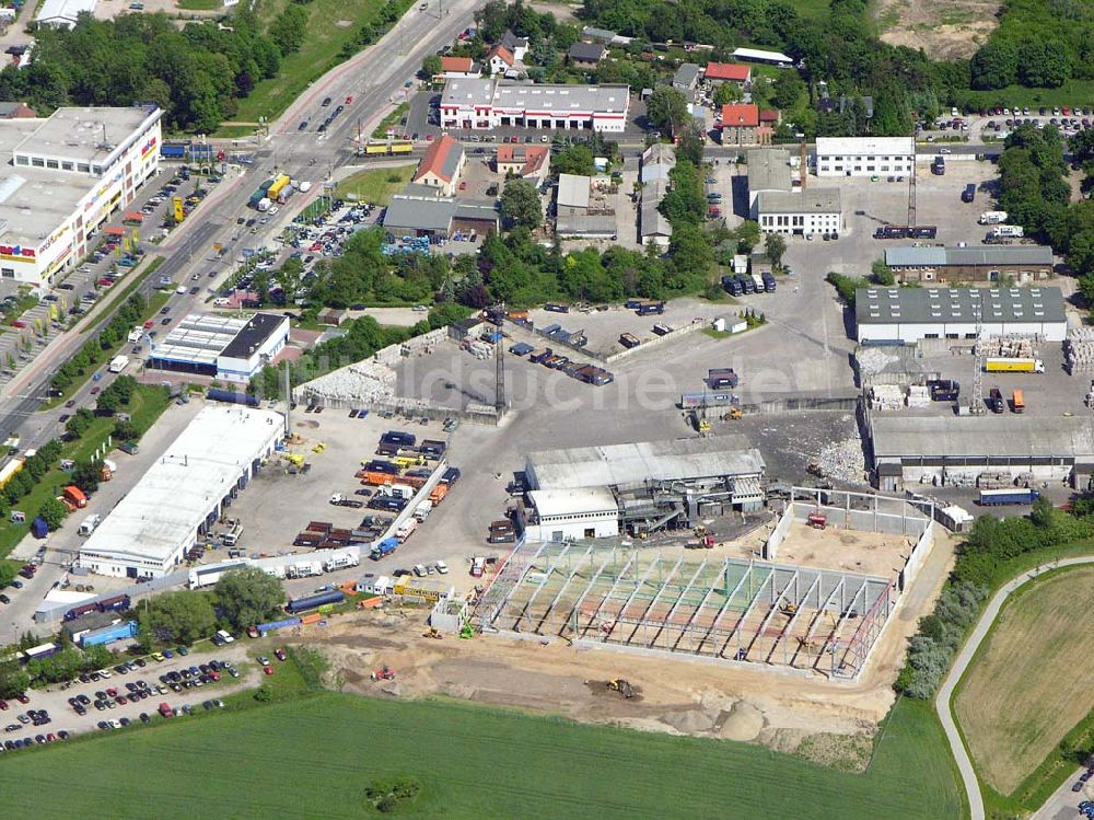 Berlin - Mahlsdorf von oben - Blick auf den Neubau der ALBA Recycling GmbH