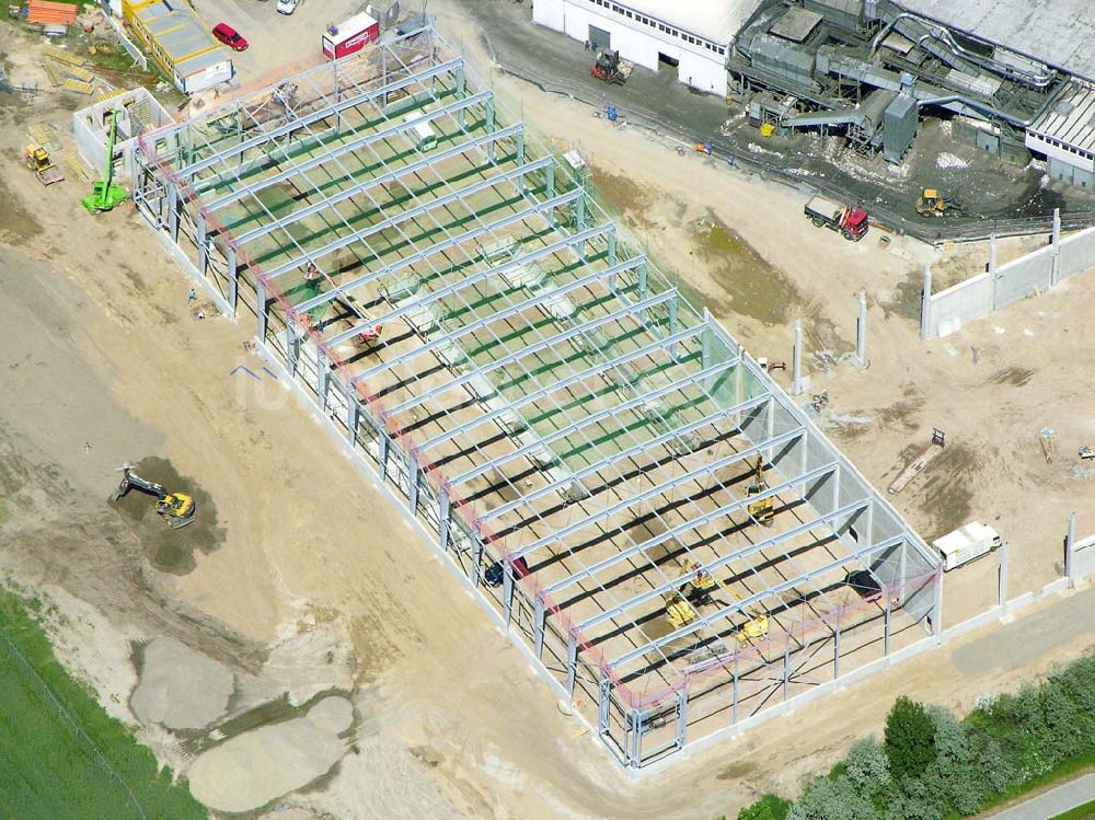 Luftbild Berlin - Mahlsdorf - Blick auf den Neubau der ALBA Recycling GmbH