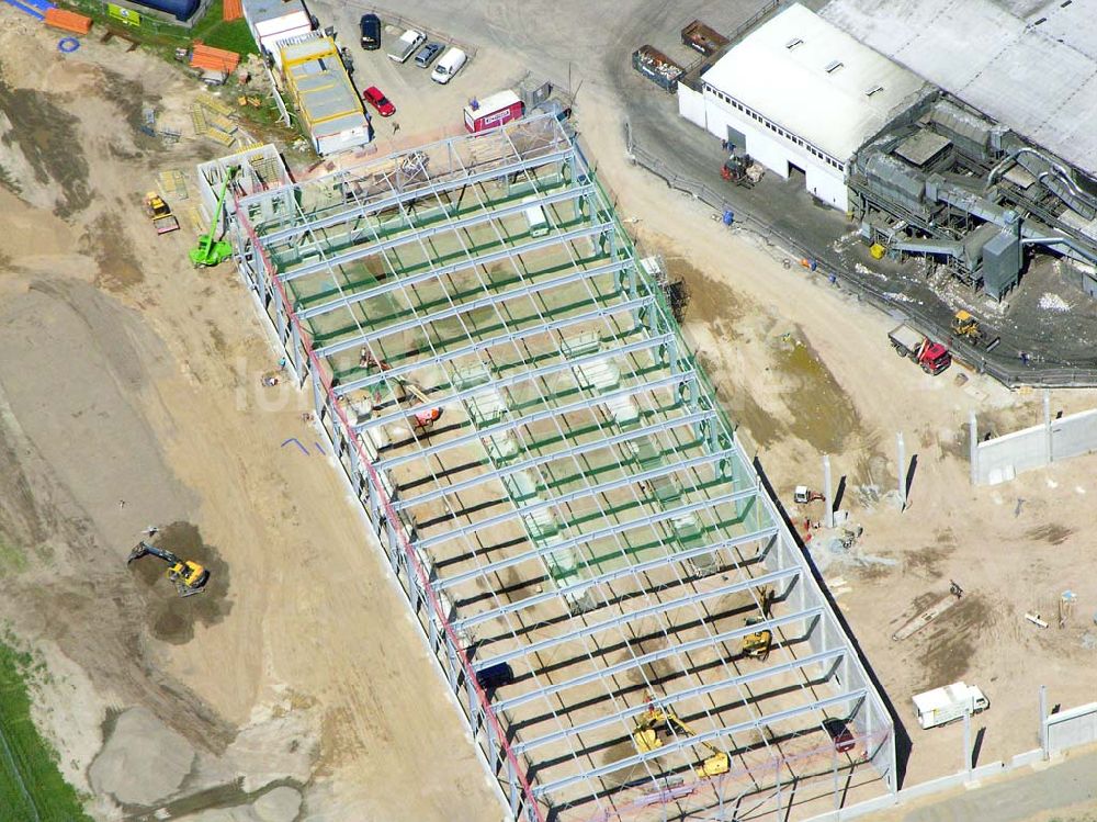 Luftaufnahme Berlin - Mahlsdorf - Blick auf den Neubau der ALBA Recycling GmbH