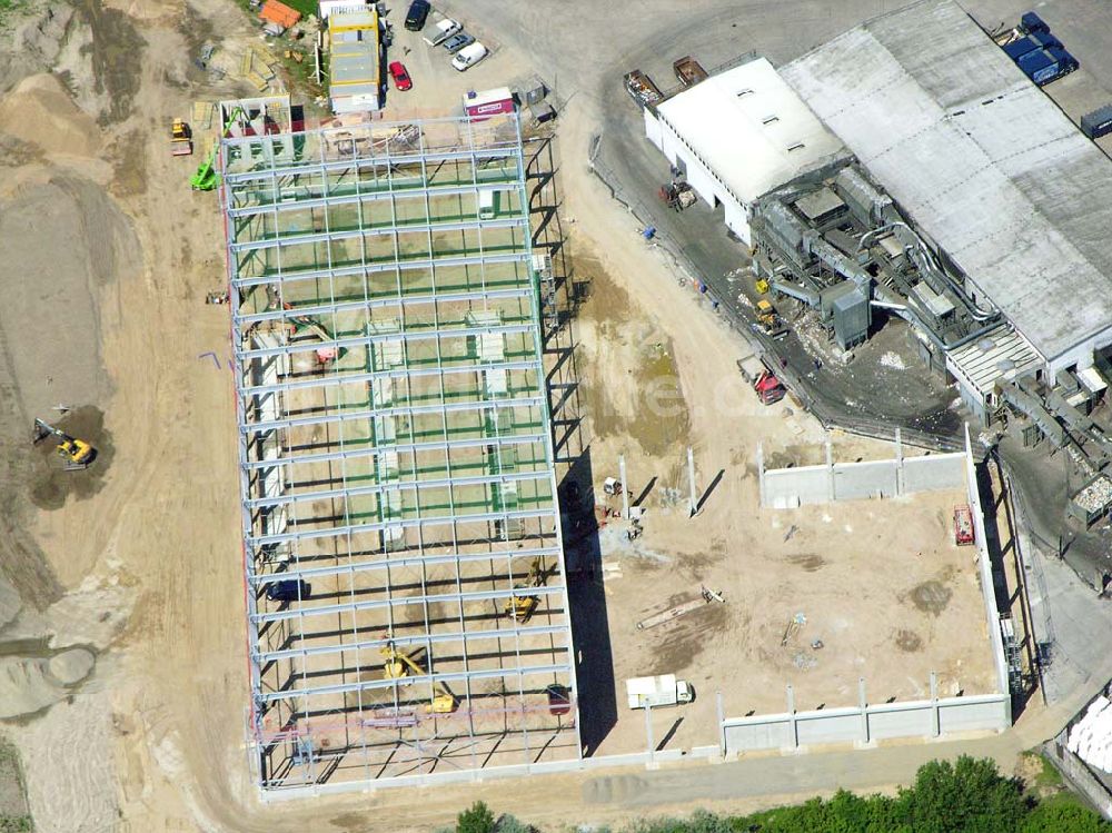 Berlin - Mahlsdorf von oben - Blick auf den Neubau der ALBA Recycling GmbH