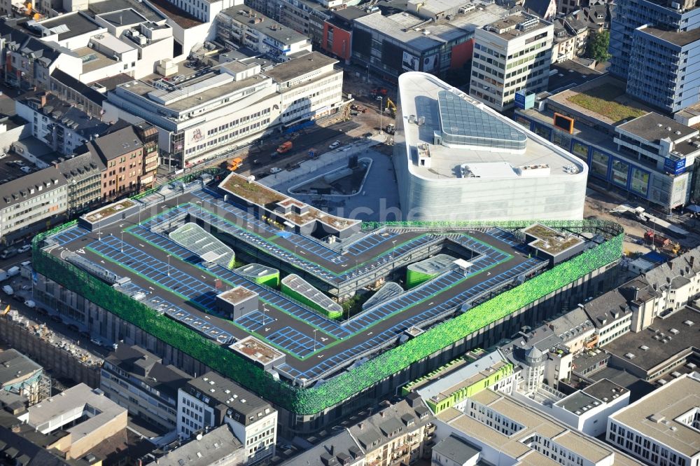 Luftbild Koblenz - Blick auf Neubau des Einkaufszentrums und Kulturgebäude Forum Mittelrhein auf dem Zentralplatz in Koblenz