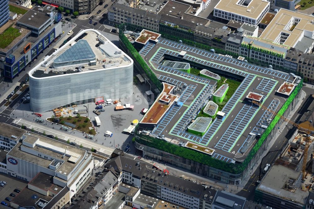 Luftbild Koblenz - Blick auf Neubau des Einkaufszentrums und Kulturgebäude Forum Mittelrhein auf dem Zentralplatz in Koblenz