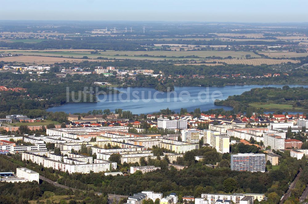 Schwerin von oben - Blick auf das Neubaugebiet in Schwerin-Zippendorf