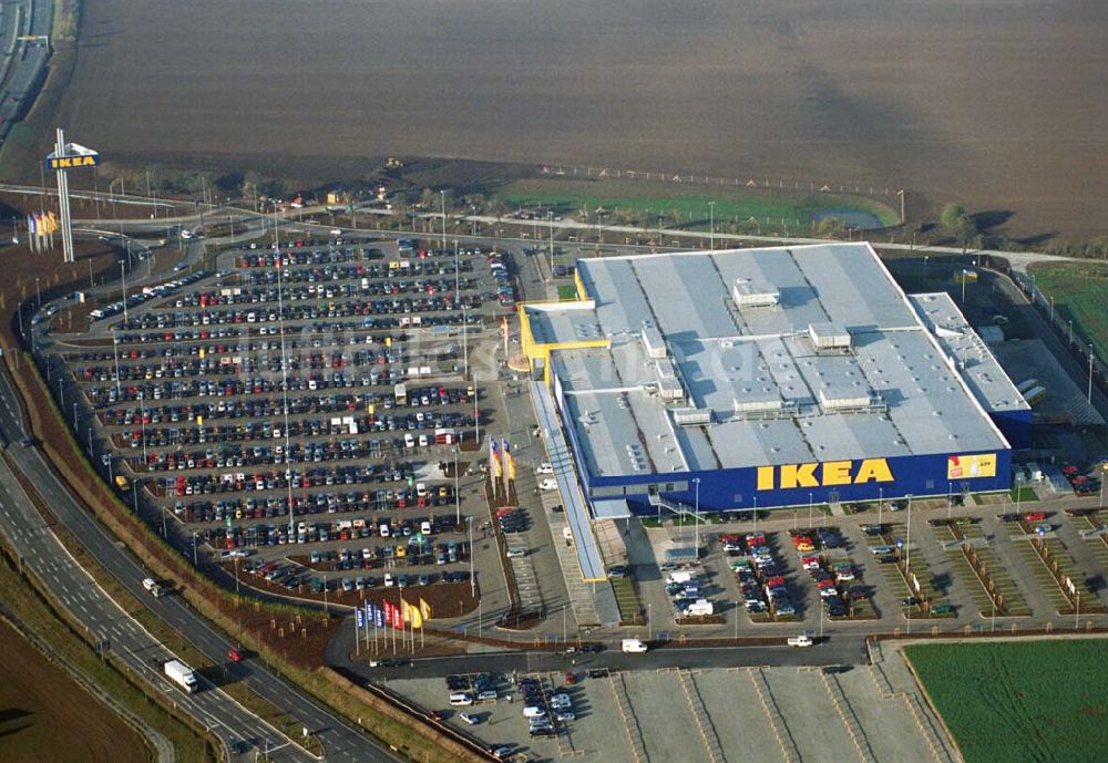 Erfurt (Thüringen) von oben - Blick auf das neue IKEA-Einrichtungshaus in Erfurt