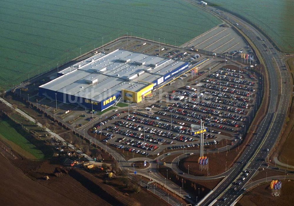 Erfurt (Thüringen) aus der Vogelperspektive: Blick auf das neue IKEA-Einrichtungshaus in Erfurt