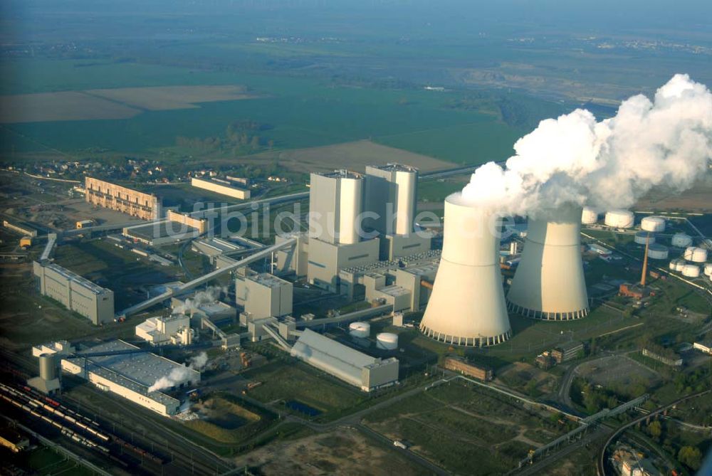 Böhlen (Leipziger Land) von oben - Blick auf das neue Kraftwerk Lippendorf bei Leipzig