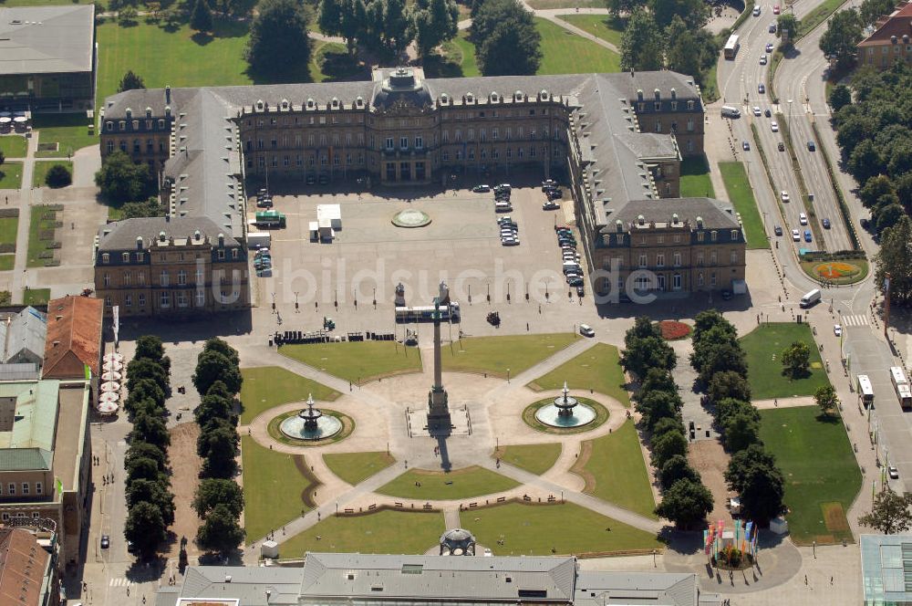 Luftaufnahme Stuttgart - Blick auf das Neue Schloss in Stuttgart