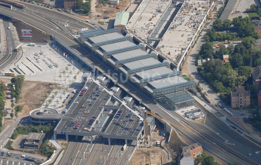 Berlin von oben - Blick auf den neuen Berliner Bahnhof Südkreuz (ehem. Papestraße)